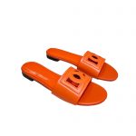 DOLCE GABBANA CALFSKIN SLIDERS WITH DG LOGO ORANGE CQ0436AY