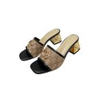 GUCCI JOLIE GG SUPREME CANVAS AND RUBBER SLIDES BEIGE 1473721
