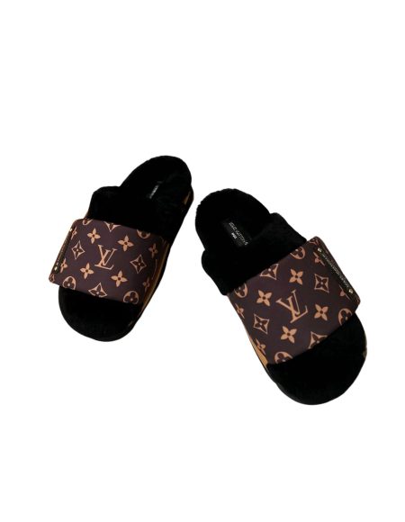 LOUIS VUITTON SLIPPER PILLOW FLAT COMFORT MULE BLACK 1AAM3K