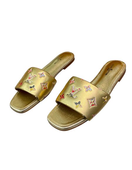 LOUIS VUITTON REVIVAL FLAT MULES GOLDEN 1AAOR5