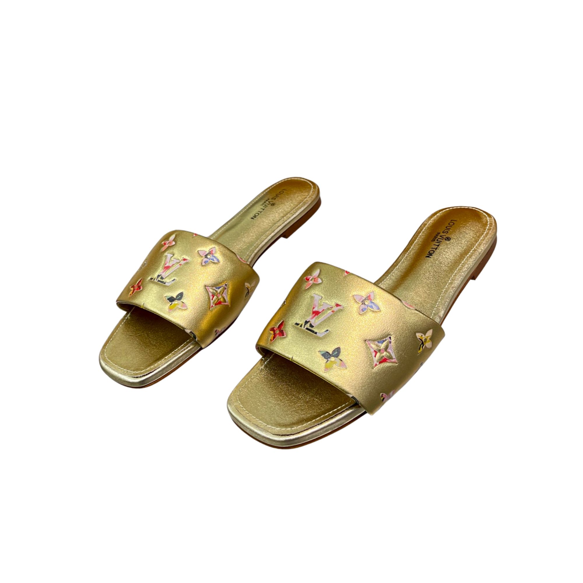 Louis Vuitton Revival Monogram-embossed Leather Flat Mules in White