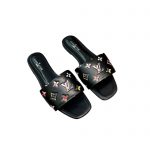 LOUIS VUITTON REVIVAL FLAT MULES BLACK 1AAOR5