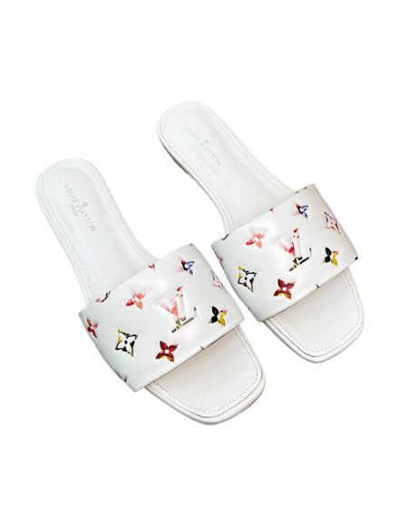 LOUIS VUITTON REVIVAL FLAT MULES WHITE 1AAOR5