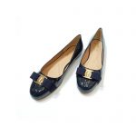 FERRAGAMO VERA BOW PUMP SHOE BLUE 01B221