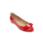 FERRAGAMO VERA BOW PUMP SHOE RED 01B221