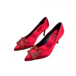 ROGER VIVIER FLOWER STRASS BUCKLE PUMPS RED RVW4141