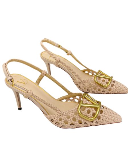 VALENTINO VLOGO SIGNATURE SLINGBACK PUMP POWDER ROSE 2W2S0R01TMK