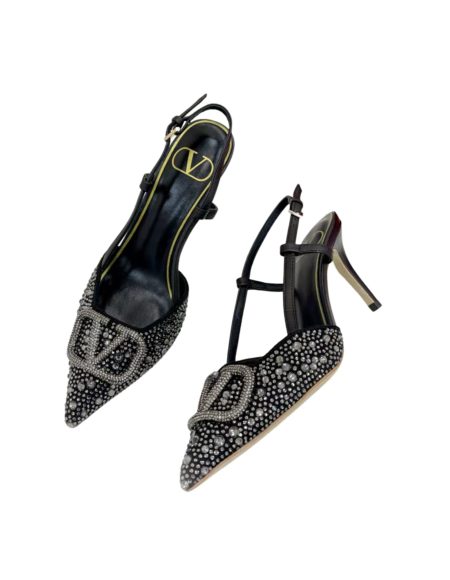 VALENTINO VLOGO SIGNATURE SLINGBACK PUMP BLACK ZW2S0R01MZF0NO