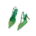 VALENTINO VLOGO SIGNATURE SLINGBACK PUMP GREEN ZW2S0R01MZF0NO