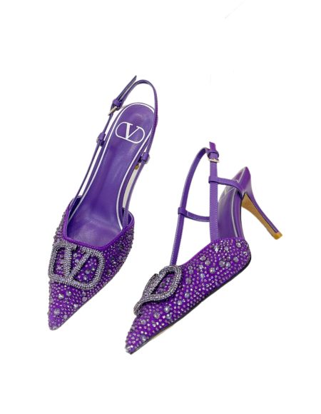 VALENTINO VLOGO SIGNATURE SLINGBACK PUMP PURPLE ZW2S0R01MZF0NO