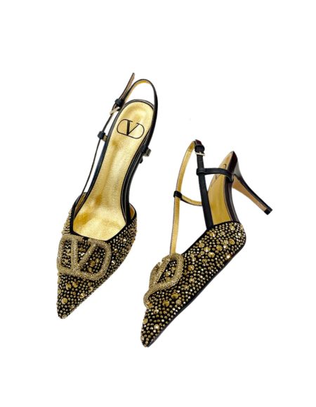 VALENTINO VLOGO SIGNATURE SLINGBACK PUMP BLACK ZW2S0R01MZF0NO