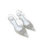 VALENTINO VLOGO SIGNATURE SLINGBACK PUMP SILVER ZW2S0R01MZF0NO