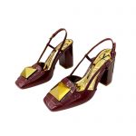 VALENTINO ONE STUD LEATHER SLINGBACK PUMPS BURGUNDY 1W2S0ER2LAFGF9