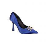 VERSACE SATIN LA MEDUSA PUMPS 110 BLUE 1001207