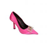 VERSACE SATIN LA MEDUSA PUMPS 110 SHOCKING PINK 1001207
