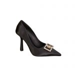 VERSACE SATIN LA MEDUSA PUMPS 110 BLACK 1001207