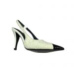 SAINT LAURENT KISS SLINGBACK PUMPS WHITE 7315201TV001000