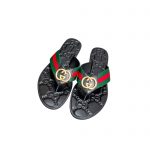 GUCCI GG THONG WEB SANDAL GREEN, RED AND BLACK 612138