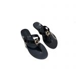 GUCCI GG BLACK THONG SANDALS BLACK 612138