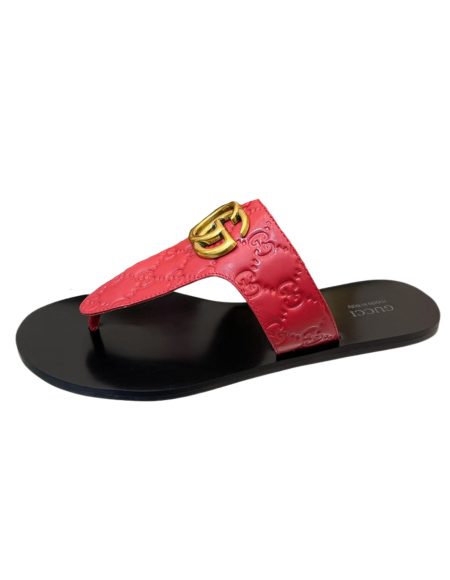GUCCI INTERLOCKING G THONG SANDAL RED 739048