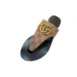 GUCCI INTERLOCKING G THONG SANDAL BEIGE & EBONY 739048