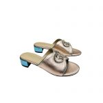 GUCCI BRUCE SANDALS SILK LEATHER METALLIC 690284B8B204862