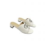 GUCCI BRUCE SANDALS SILK LEATHER WHITE 690284B8B204862