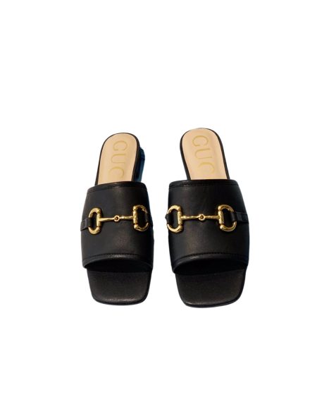 GUCCI LEATHER SLIDES BLACK 623111