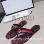 GUCCI GG WEB SANDALS BLACK KAKI/RED 612138