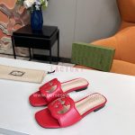 GUCCI INTERLOCKING G CUT-OUT SLIDE SANDAL RED 694451