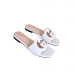 GUCCI INTERLOCKING G CUT-OUT SLIDE SANDAL WHITE 694450