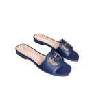GUCCI INTERLOCKING G CUT-OUT SLIDE SANDAL DARK BLUE 694451