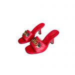 GUCCI DOUBLE G SLIDE SANDAL LEATHER RED 674839