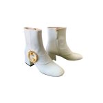 GUCCI BLONDIE ANKLE BOOT WHITE ‎700016