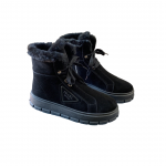 PRADA SUEDE LACE-UP BOOTIES BLACK 1T492M