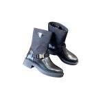 PRADA BRUSHED LEATHER AND RE-NYLON BOOTIES 1U6823