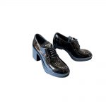 PRADA HEELED LACE UP BOOTS BLACK 1E976M