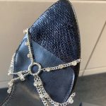 YVES SAINT LAURENT SANDALS LEATHER BLACK AND NIKLE PALLADIO 702695