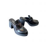 PRADA BRUSHED MULES BLACK 1D918M
