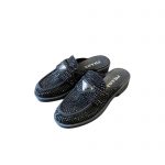 PRADA SATIN MULES WITH CRYSTALS BLACK 1D754M