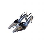 ALEXANDER WANG DELPHINE PUMPS LEATHER SILVER 30123P