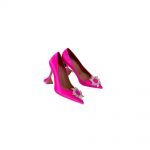 AMINA MUADDI BEGUM PATENT LEATHER PUMPS PINK AM8001