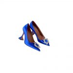 AMINA MUADDI BEGUM PATENT LEATHER PUMPS BLUE AM8001