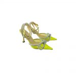 MACH AND MACH DOUBLE BOW 110 CRYSTAL SATIN PUMPS YELOW FW200235