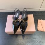 MIU MIU PATENT LEATHER SLINGBACK PUMPS BLACK 5I813D