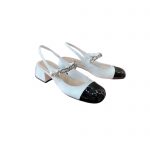 MIU MIU MARY JANE SLINGBACK PUMPS WHITE AND BLACK 5I446D
