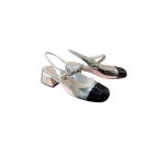 MIU MIU SLINGBACK PUMPS ALABASTER SILVER 5I460D