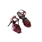 YVES SAINT LAURENT TRUBUTE PLATFORM SANDAL BURGUNDY 315487AA