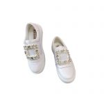 ROGER VIVIER STRASS BUCKLE SNEAKERS WHITE RVW6873