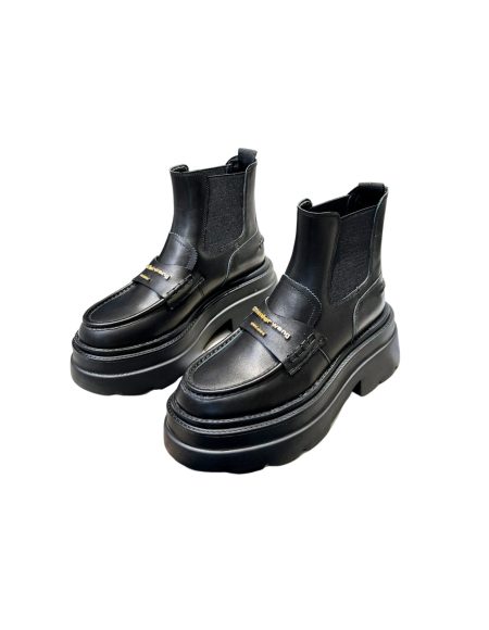 ALEXANDER WANG PLATFORM LOAFER BOOT BLACK 30322B022001